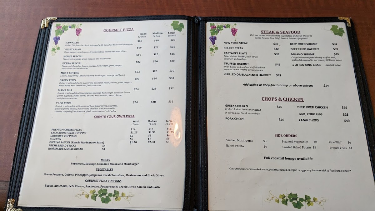 Menu - Froso's Family Dining photo 5