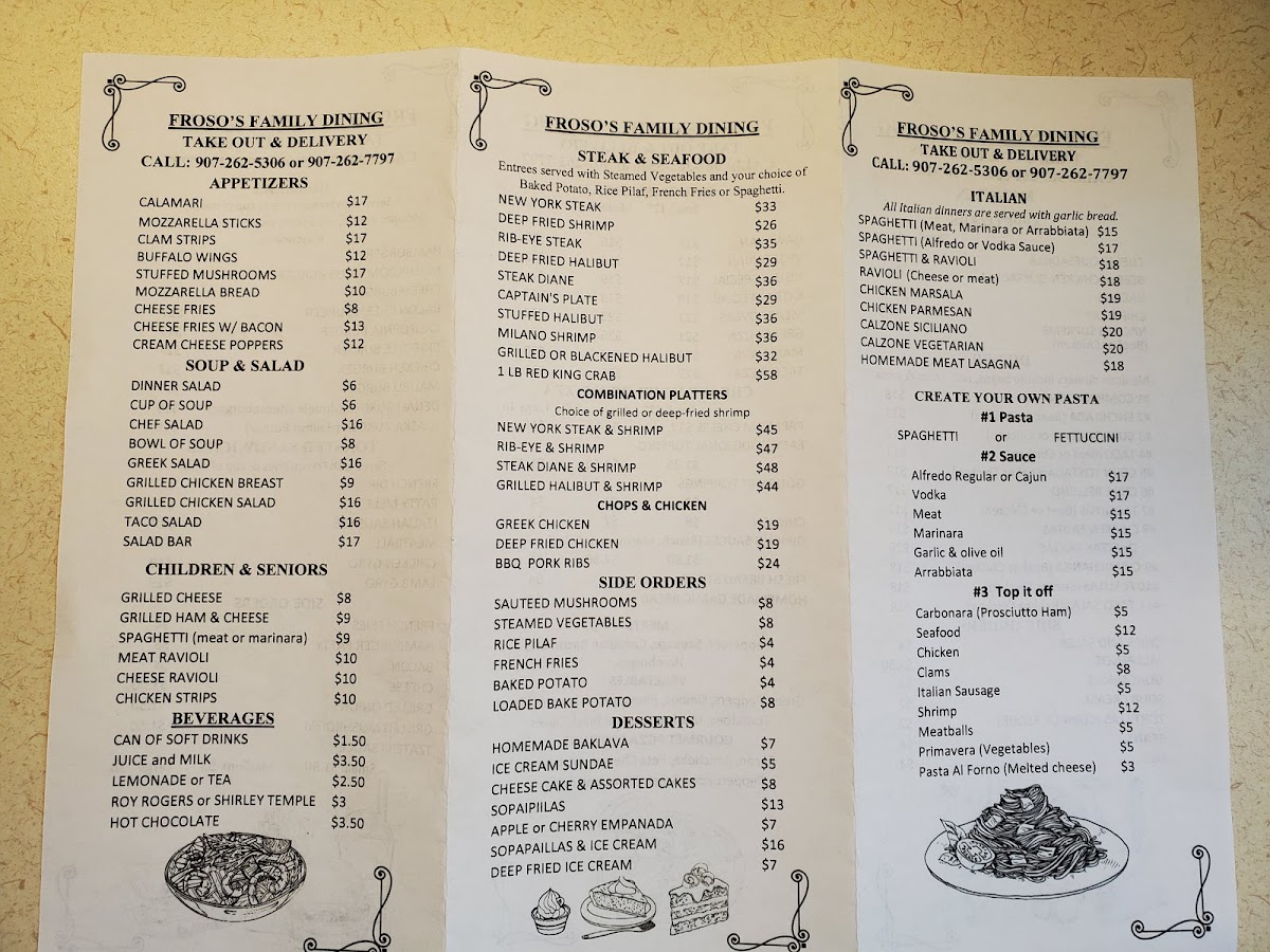 Menu - Froso's Family Dining photo 9